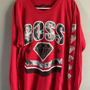 Red Boss Long Sleeve Shirt